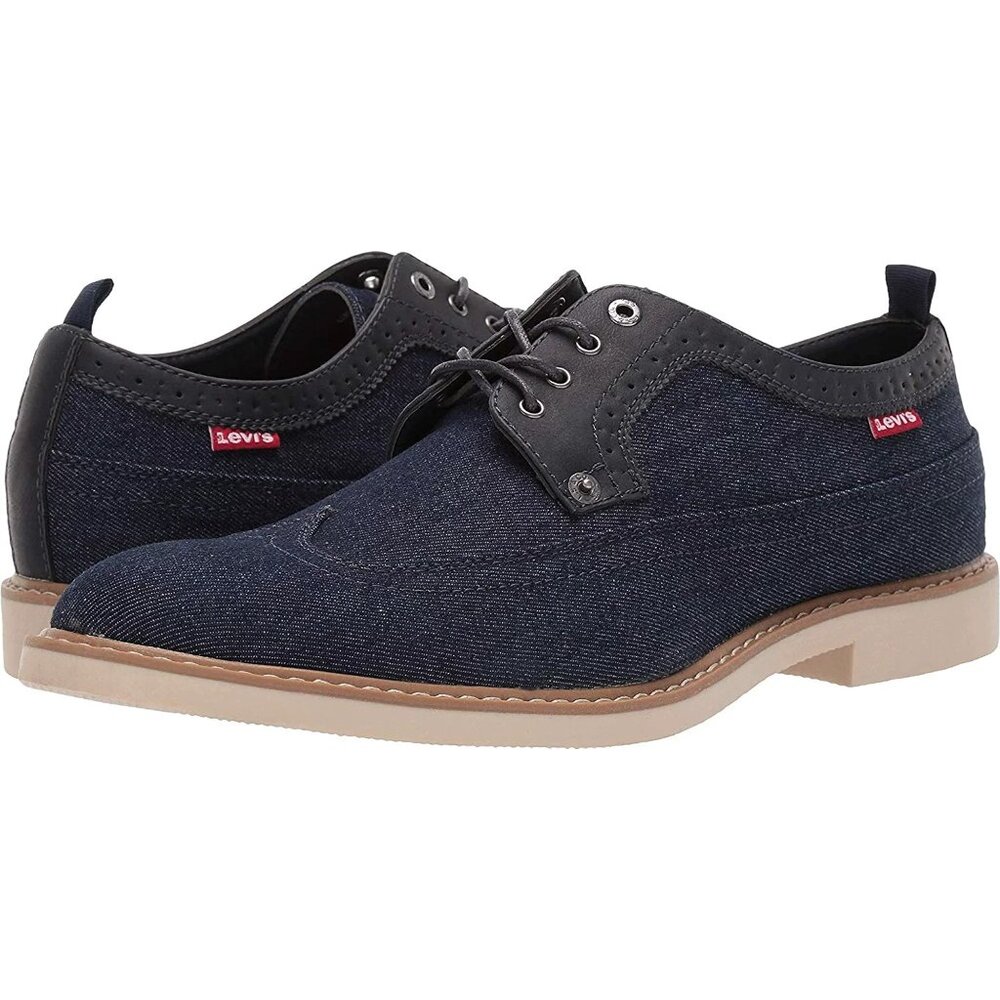 Levi’s Denim Oxford Casual Shoes Men Size 9 Blue Black‎